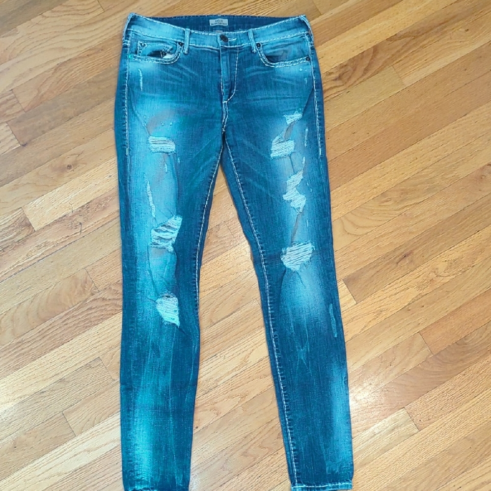 True Religion Distressed Blue Skinny Jeans